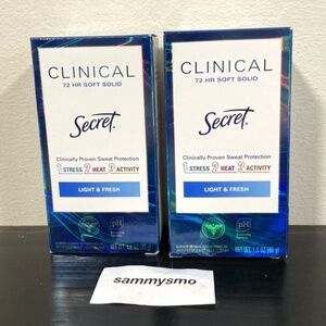 Secret Clinical Strength Soft Solid Deodorant, Light and Fresh 1.6 oz, x2